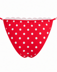 RED POLKA DOT LACE MICRO TIE BOTTOM