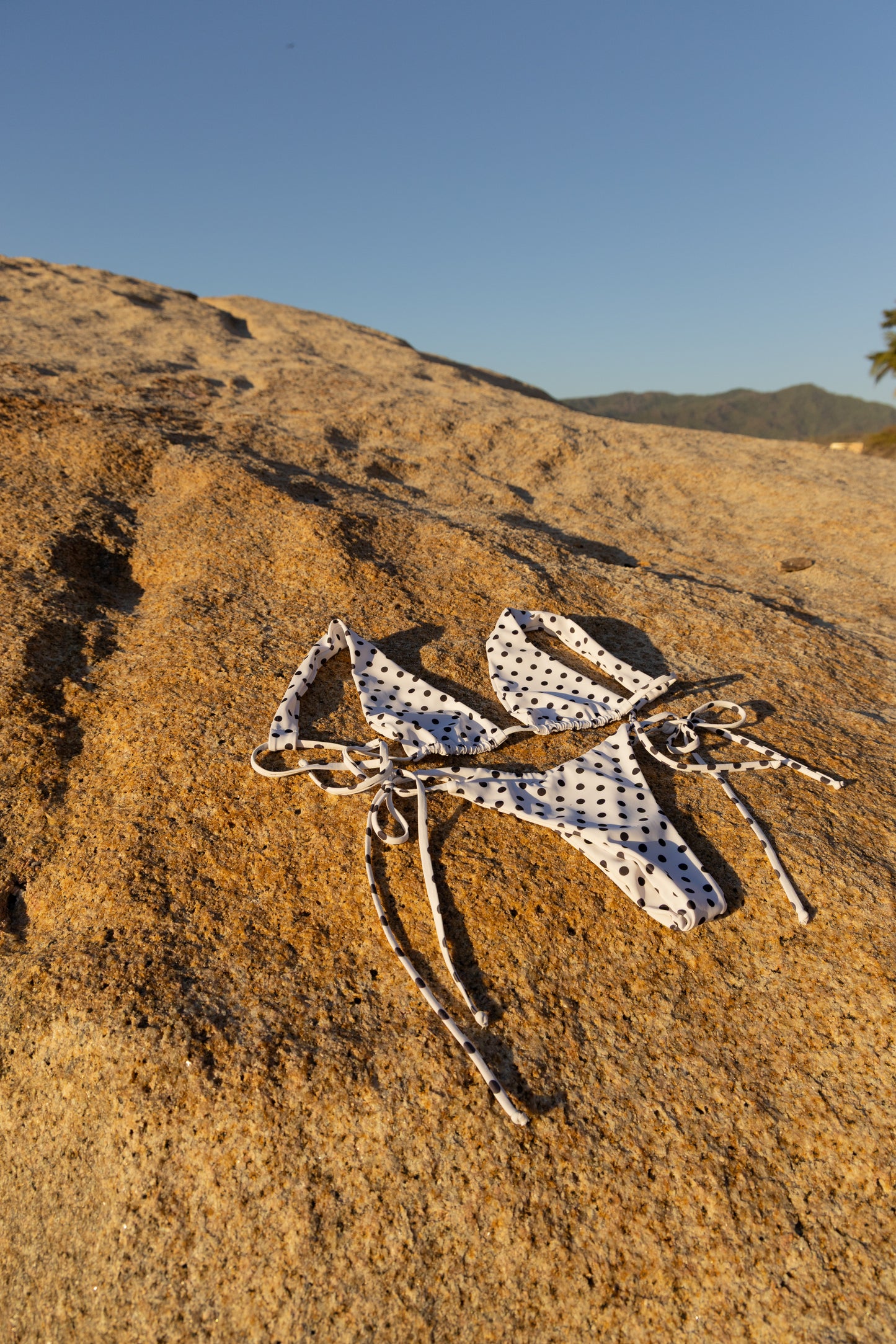 WHITE POLKA DOT HALTER TOP