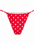 RED POLKA DOT LACE MICRO TIE BOTTOM