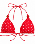 RED POLKA DOT TRIANGLE TOP