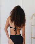 BLACK HALTER TOP