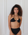 BLACK HALTER TOP