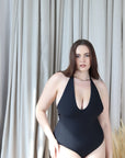 BLACK V-PLUNGE SHAPING ONE PIECE