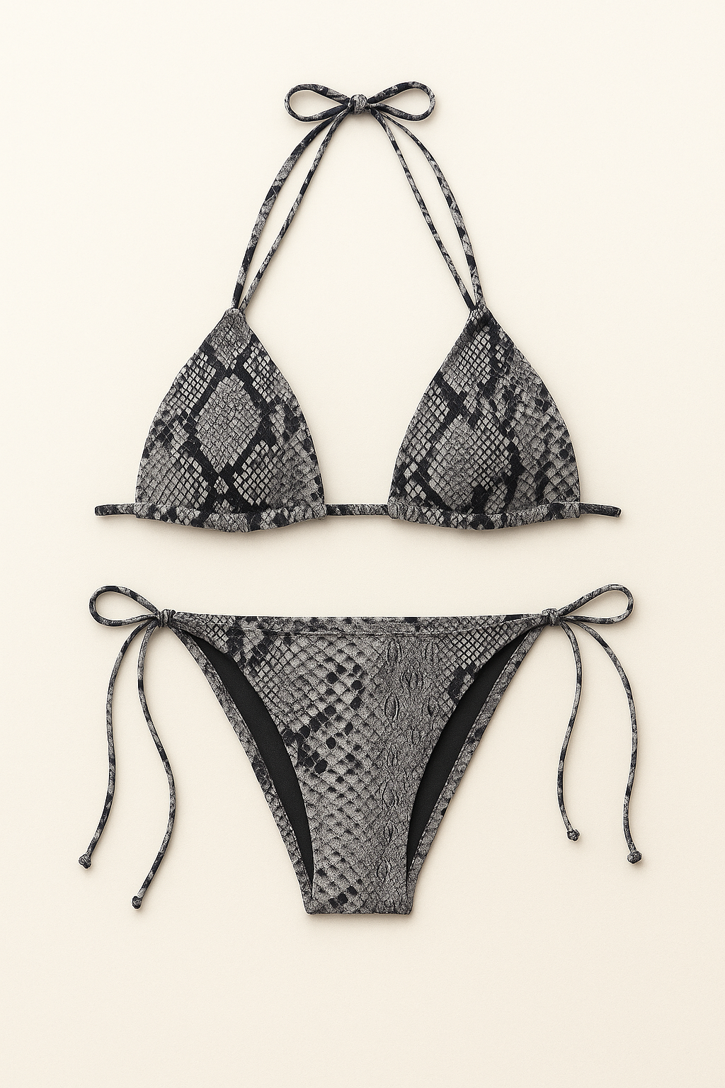 SNAKE DOUBLE STRING HALTER TOP