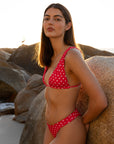 RED POLKA DOT HALTER TOP