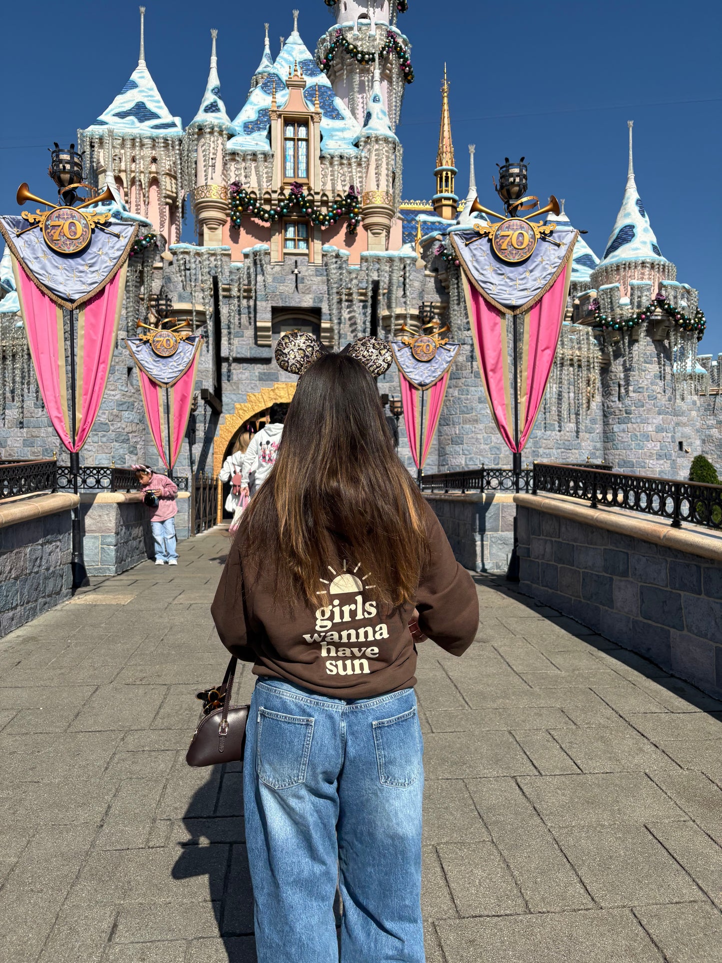 "Girls Just Wanna Have Sun" Hoodie - Chocolate Brown (Sun)