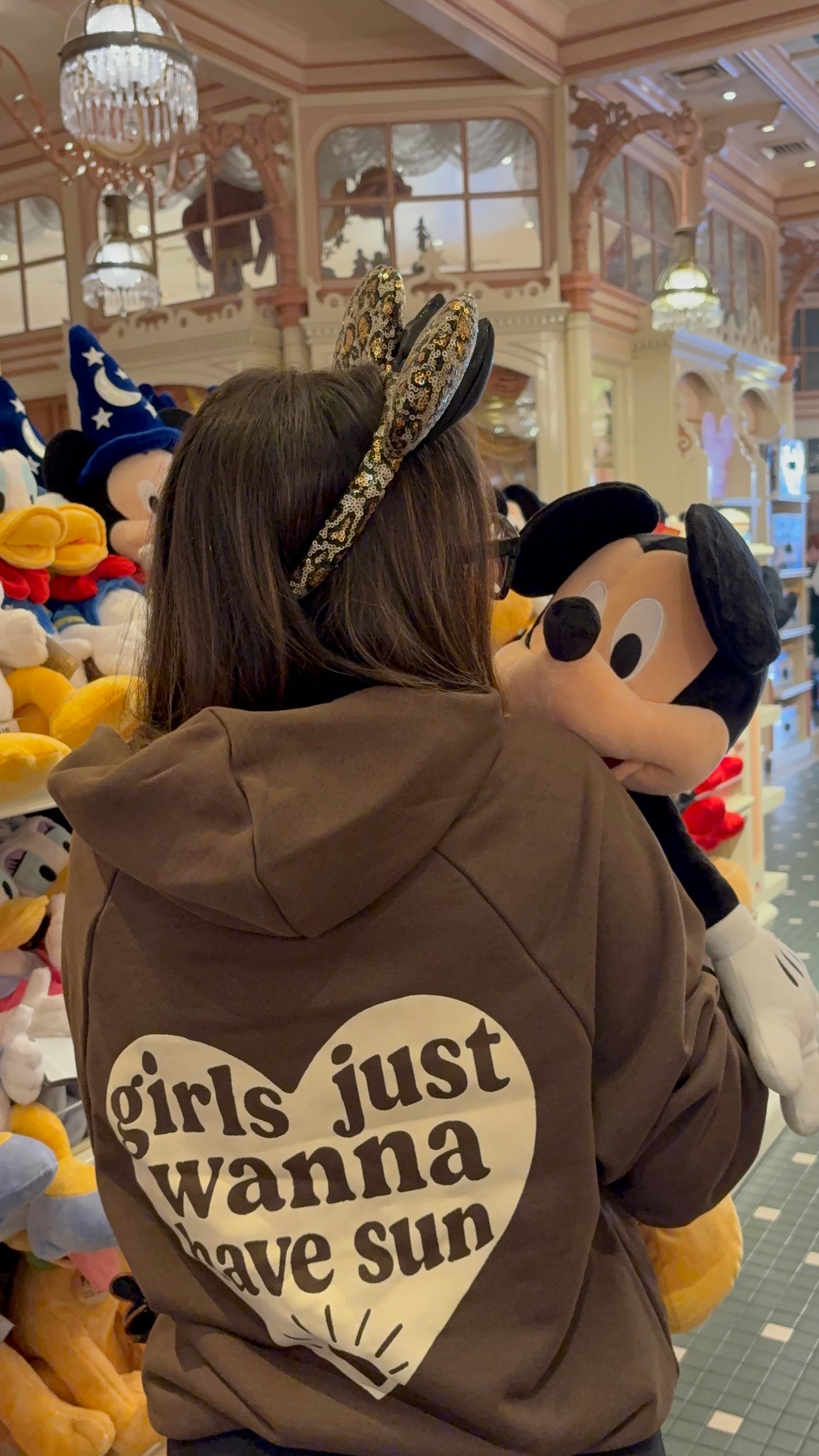 "Girls Just Wanna Have Sun" Hoodie - Chocolate Brown (Heart)