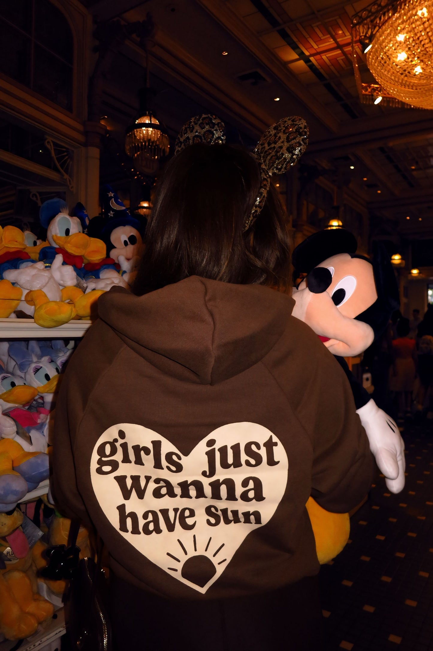 "Girls Just Wanna Have Sun" Hoodie - Chocolate Brown (Heart)
