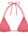 GINGHAM LACE DOUBLE STRING HALTER TOP