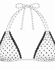 WHITE POLKA DOT DOUBLE STRING HALTER TOP