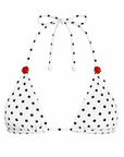 WHITE POLKA DOT TRIANGLE TOP