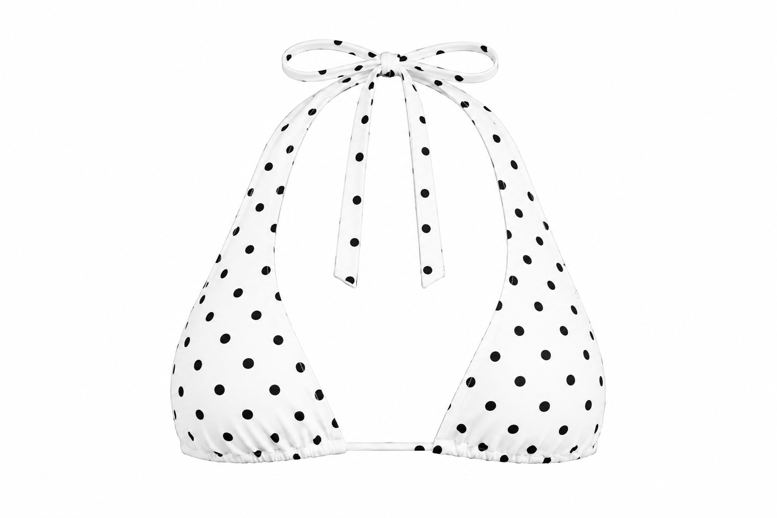 WHITE POLKA DOT HALTER TOP