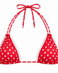 RED POLKA DOT DOUBLE STRING HALTER TOP