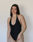 BLACK V-PLUNGE SHAPING ONE PIECE