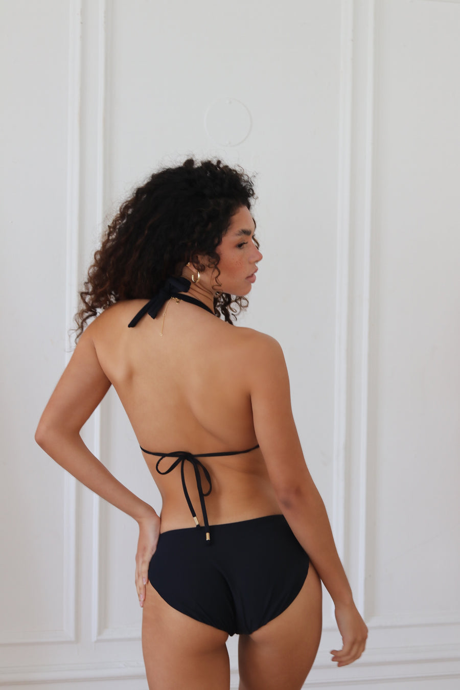 BLACK HALTER SHAPING ONE PIECE